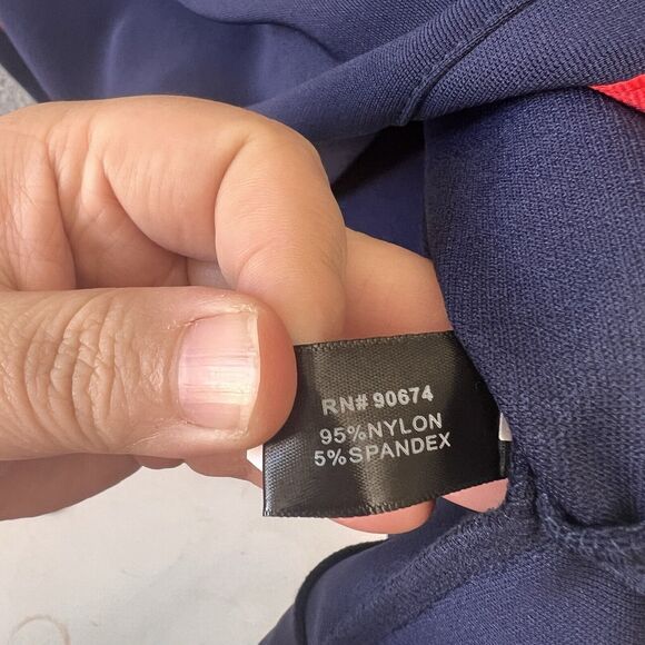 Boston Proper Womens Poncho Batwing Sleeves Tunic Blouse Navy Blue red M Medium - Picture 8 of 11